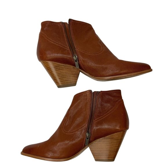 Frye Reina Western Ankle Bootie Boots 10M Cognac Brown Leather Fall 3479257-COG - Picture 7 of 13